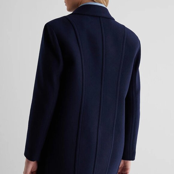 Express Coat Women's Oversized Double Breasted Coat in Navy NWT - Picture 2 of 14
